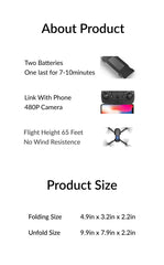 E88 Drone Adult Toy 480p Camera Flying Time 7 to 10 minutes with 2 Batteries Max Height 65ft, Christmas gifts for kids and men