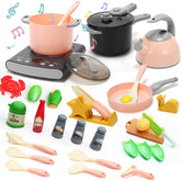 Kids Play Kitchen Toys Set Toddlers PretendCooking Playset Acccessories with Play Food Set