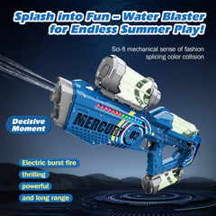 Summer Fully Automatic Electric Water Gun with Light Rechargeable Continuous Firing Party Game Kids Space Splashing Toy Boy Gift