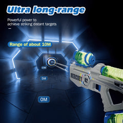 Summer Fully Automatic Electric Water Gun with Light Rechargeable Continuous Firing Party Game Kids Space Splashing Toy Boy Gift