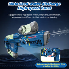 Summer Fully Automatic Electric Water Gun with Light Rechargeable Continuous Firing Party Game Kids Space Splashing Toy Boy Gift