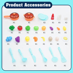 Children's Kitchen Table Toys Set Play Food and KitchenAccessories