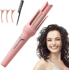 Automatic Curling Iron, Auto Hair Curle with 3 Temperature, Anti-Tangle Rotating Curling Wand for All Hair Styling, Fast Heating and Auto-Off for Hair Waver