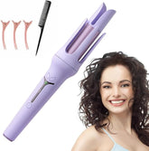 Automatic Curling Iron, Auto Hair Curle with 3 Temperature, Anti-Tangle Rotating Curling Wand for All Hair Styling, Fast Heating and Auto-Off for Hair Waver