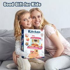 Children's Kitchen Table Toys Set Play Food and KitchenAccessories