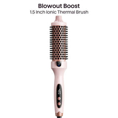 Blowout Boost lonic Thermal Brush 1 1/2Inch with LED Display,300'-420°F for DifferentHair Types, 120-240V Universal Voltage