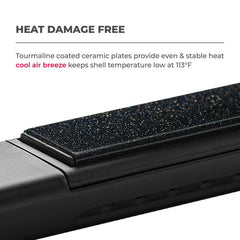 Straightener and Curling lron 2in 1 Cold Air Negative lonic Anti-scald CurlingWand Long Short Curler