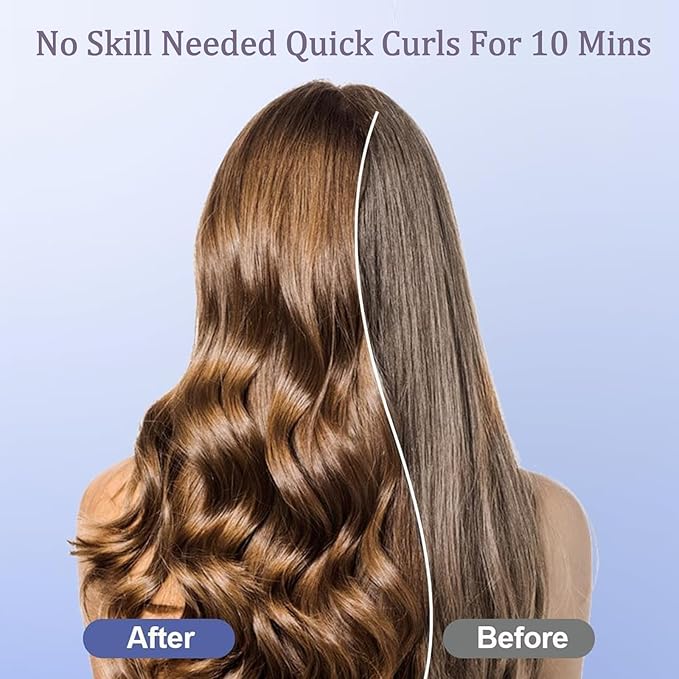 Automatic Curling Iron, Auto Hair Curle with 3 Temperature, Anti-Tangle Rotating Curling Wand for All Hair Styling, Fast Heating and Auto-Off for Hair Waver