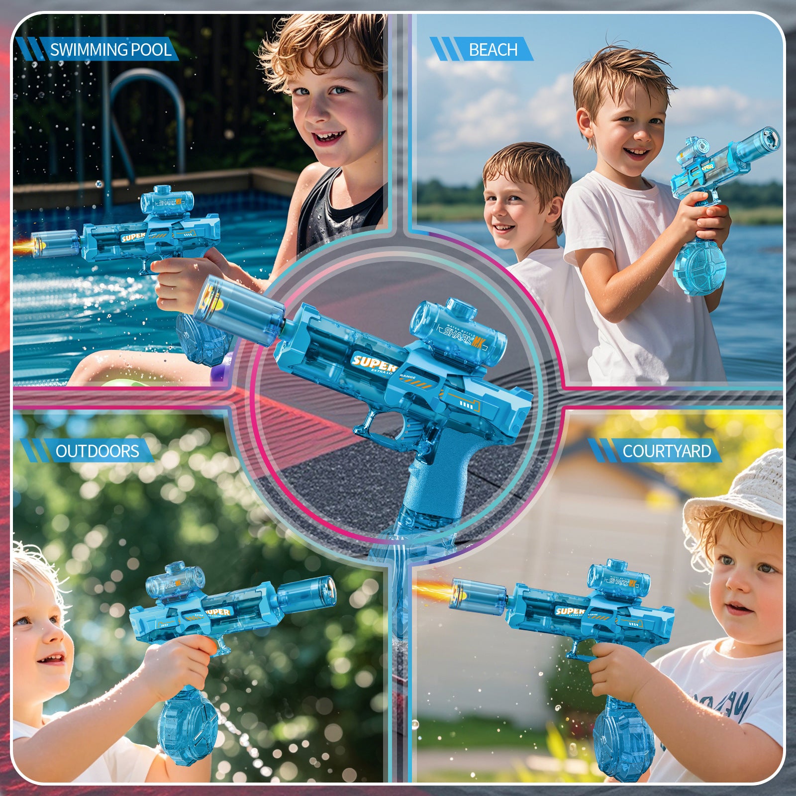 Splash Festival Ice Mouse Electric Water Gun Outdoor Automatic Suction Children's Water Gun Toys